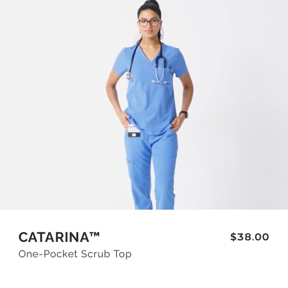 Figs scrub set Sz small Ciel blue